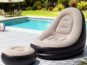 Gardeon Inflatable Chair w/ Ottoman Air Sofa Blow Up Air Chair for Camping w