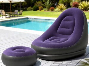 Gardeon Inflatable Chair w/ Ottoman Air Sofa Blow Up Air Chair for Camping w