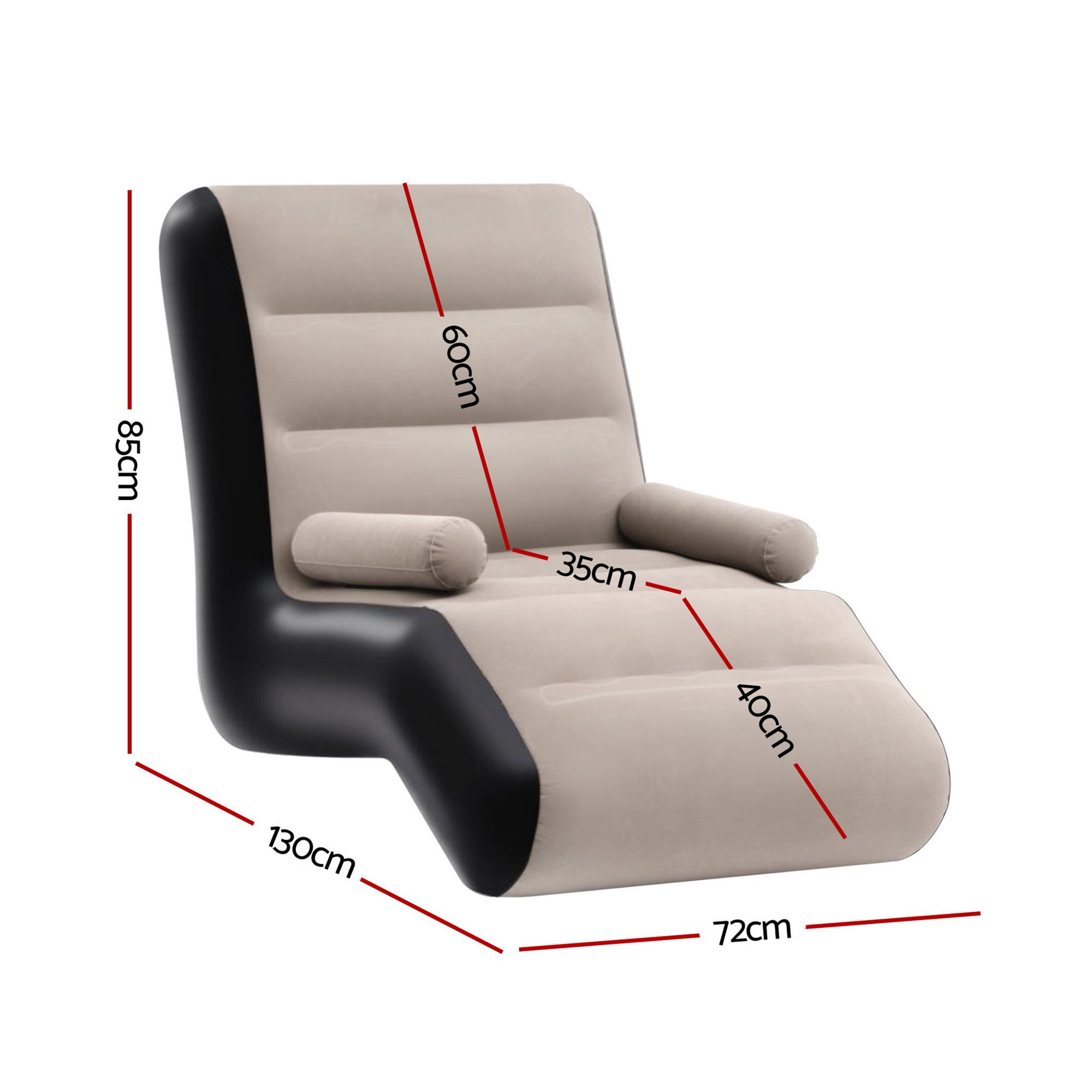 Gardeon Inflatable Chair Sun Lounger Blow Up Folding Air Chairs Sofa for Camping