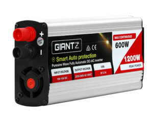 Giantz Power Inverter 600W/1200W 12V to 240V Pure Sine Wave Camping Car Boat
