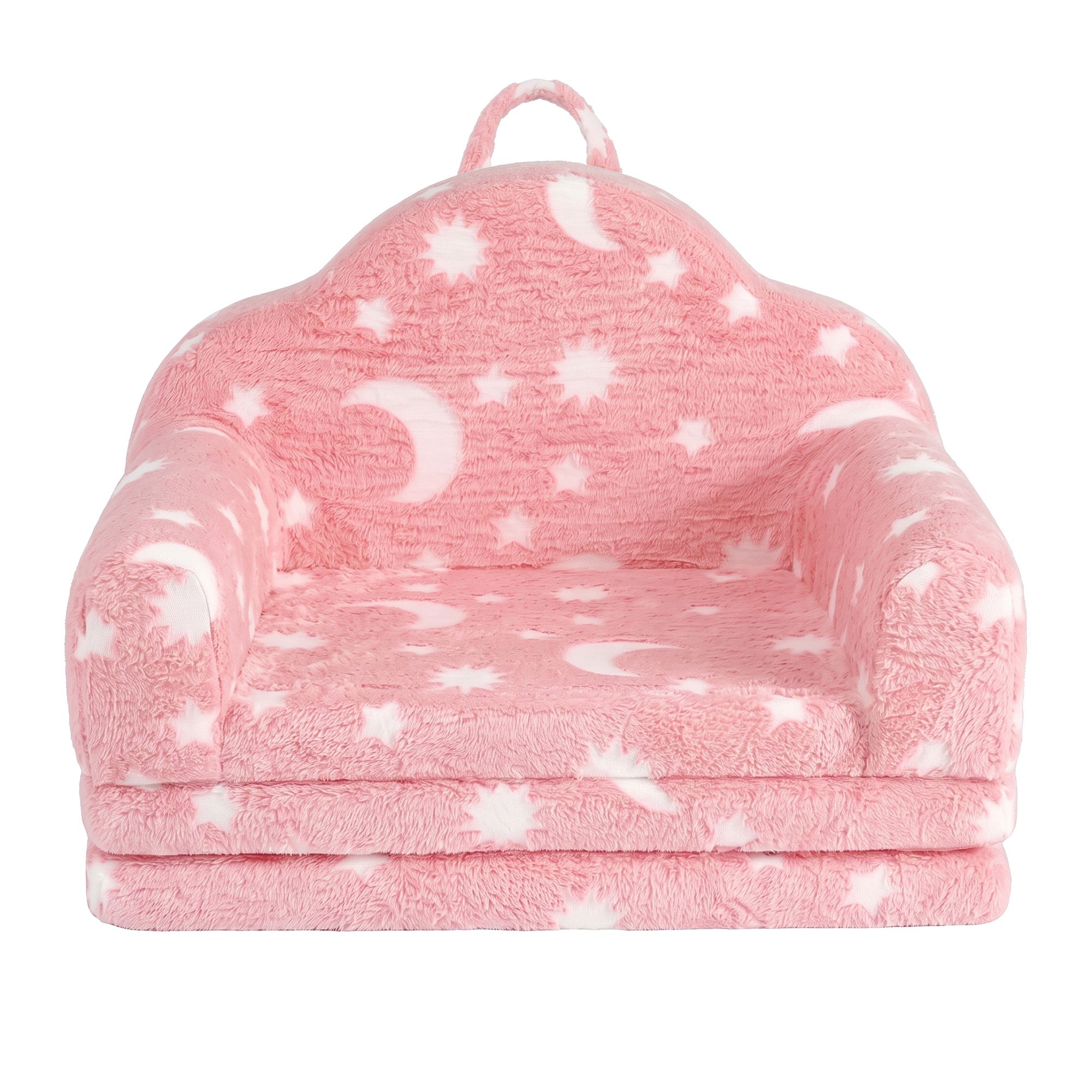 Keezi Kids 2-in-1 Fold Out Sofa Bed w/ Removable Washable Cover, Carry Handle
