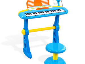 Keezi Kids Piano Keyboard 37 Keys Electronic Musical Instrument Set w/ Stool