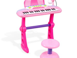 Keezi Kids Piano Keyboard 37 Keys Electronic Musical Instrument Set w/ Stool