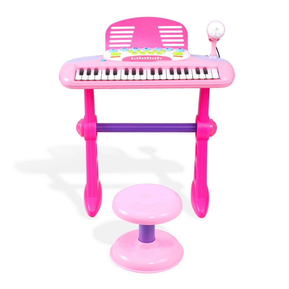 Keezi Kids Piano Keyboard 37 Keys Electronic Musical Instrument Set w/ Stool