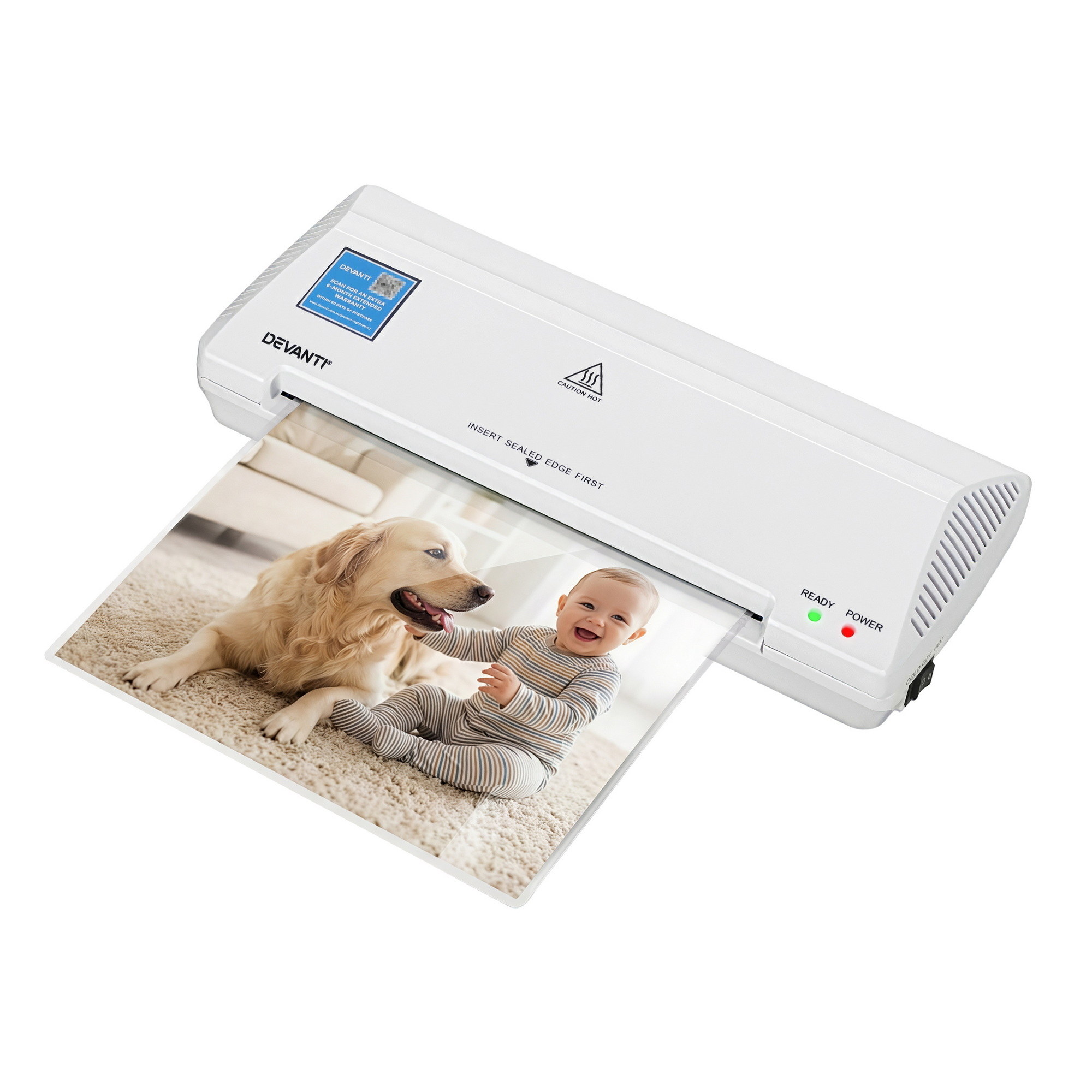 Devanti A4 Laminator Machine, Hot & Cold Thermal Fast Lamination Anti-Jam