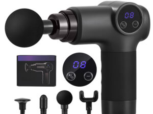 Everfit Massage Gun 8 Speed 4 Heads Vibration Muscle Massager Chargeable Black