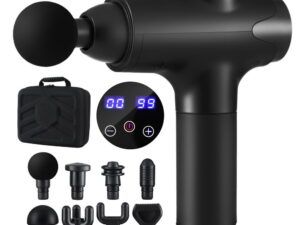 Everfit Massage Gun 30 Speed 8 Heads Vibration Muscle Massager Chargeable Black
