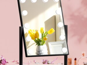 Embellir Makeup Mirror 30x48cm Hollywood Vanity with LED Light Rotation Tabletop