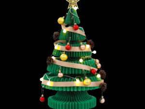 Jingle Jollys 3D Honeycomb Paper Christmas Tree Kit For Home Office Cafe Outdoor