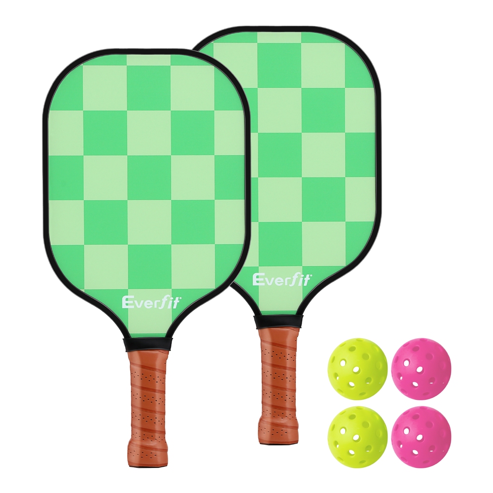 Everfit Pickleball Paddle Set Fiberglass w/ Balls Bag Tournament Kit 2PCS Pickle