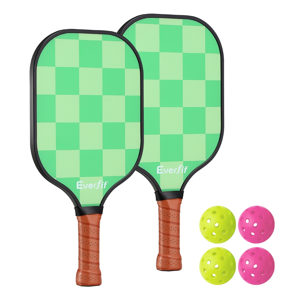 Everfit Pickleball Paddle Set Fiberglass w/ Balls Bag Tournament Kit 2PCS Pickle