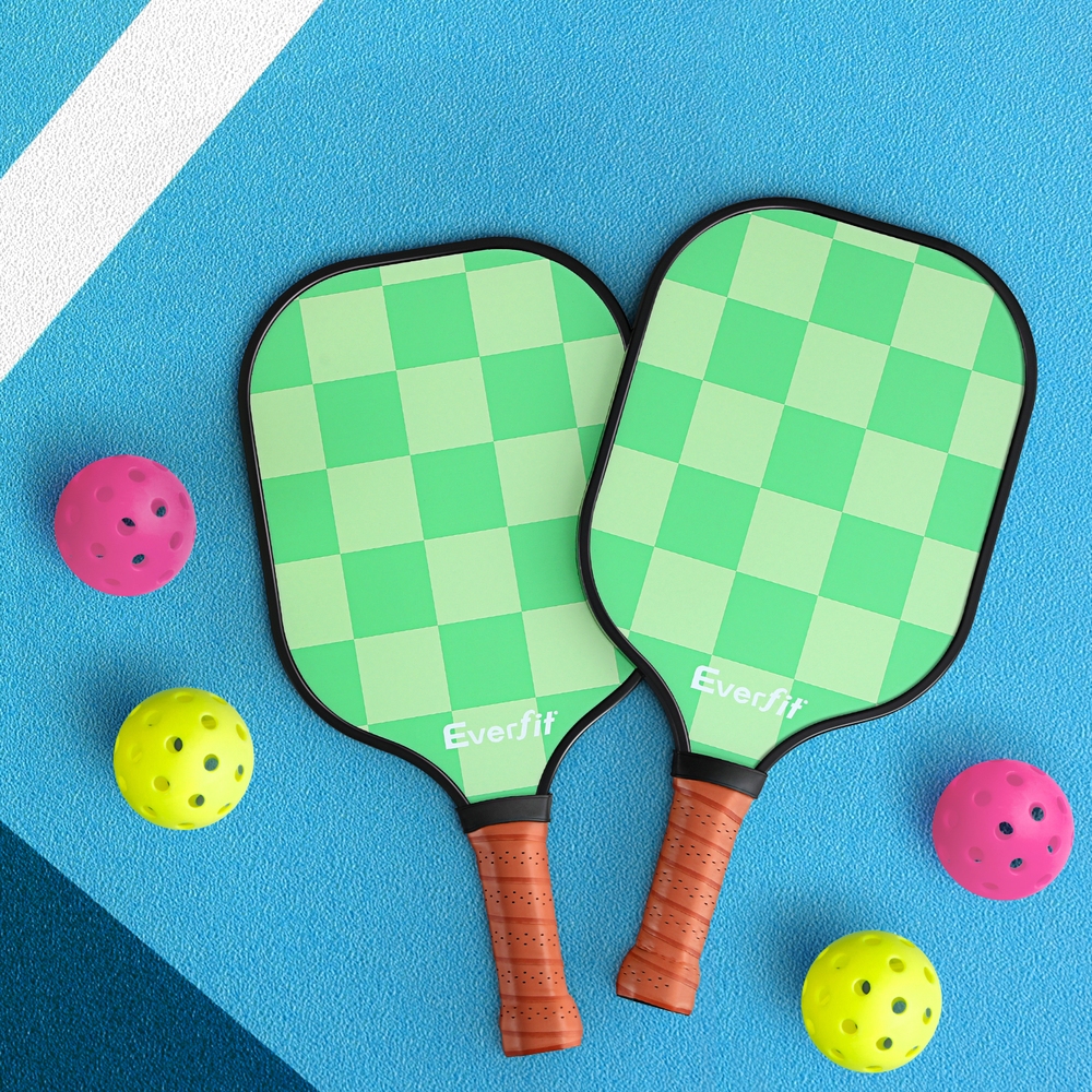 Everfit Pickleball Paddle Set Fiberglass w/ Balls Bag Tournament Kit 2PCS Pickle