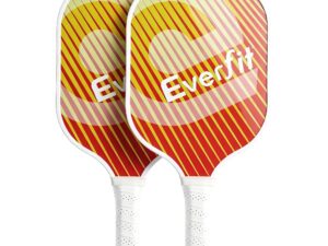 Everfit Pickleball Paddle Set Fibreglass Racquet Honeycomb Core With Bag Orange