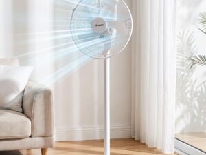 DEVANTI 16" 5-in-1 Rechargeable Fan for Pedestal Table Floor Wall Ceiling