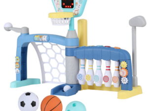 Keezi Kids Basketball Hoop Stand Bowling Baseball Golf Game Sports Toys Set Blue