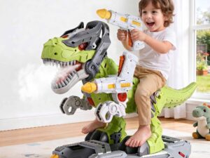 Keezi Kids Dinosaur Ride On Push Car Toy with Spray Function Indoor Outdoor Toys