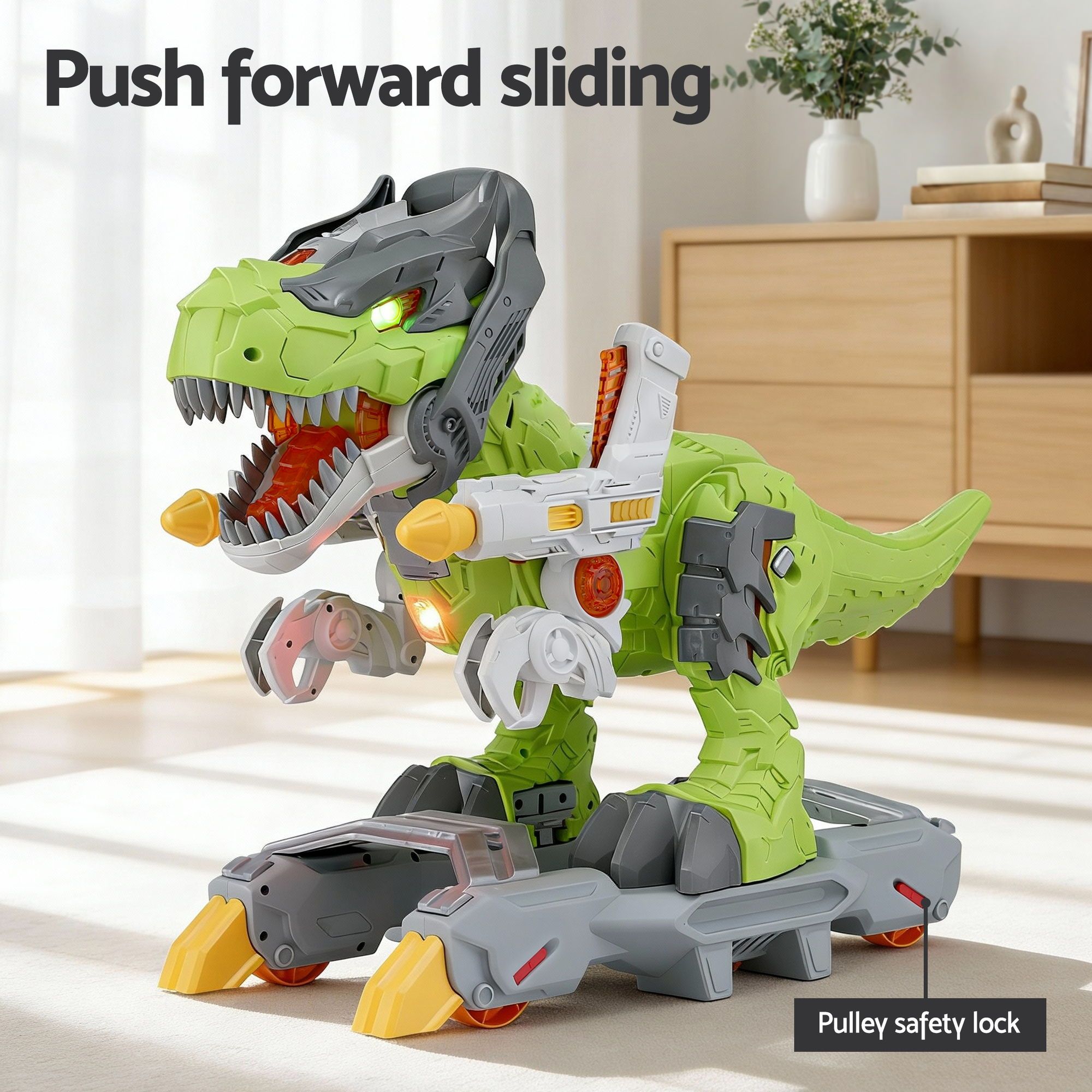Keezi Kids Dinosaur Ride On Push Car Toy with Spray Function Indoor Outdoor Toys