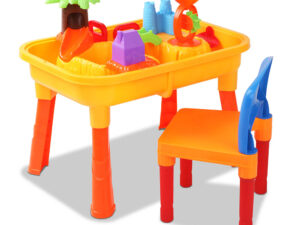 Keezi Kids Sandpit Pretend Play Set Sand Water Table Chair Outdoor Beach Toy