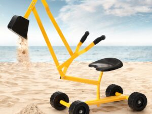 Keezi Kids Ride On Car Digger Bulldozer Sandpit Play Toys Rotate Seat Yellow
