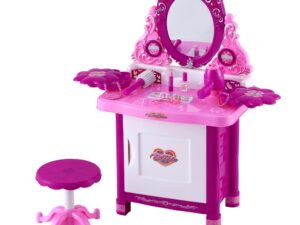 Keezi Kids Pretend Makeup Play Set Dressing Table Chair Girls Toys Children