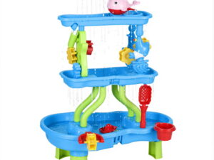 Keezi Kids Sand and Water Table 4-Tier Waterfall Sandpit Toys Beach Shovel
