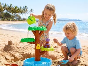 Keezi 62cm Tree Water Table Kids Sandpit Toys Set w/ Shovels Molds for Sand Play