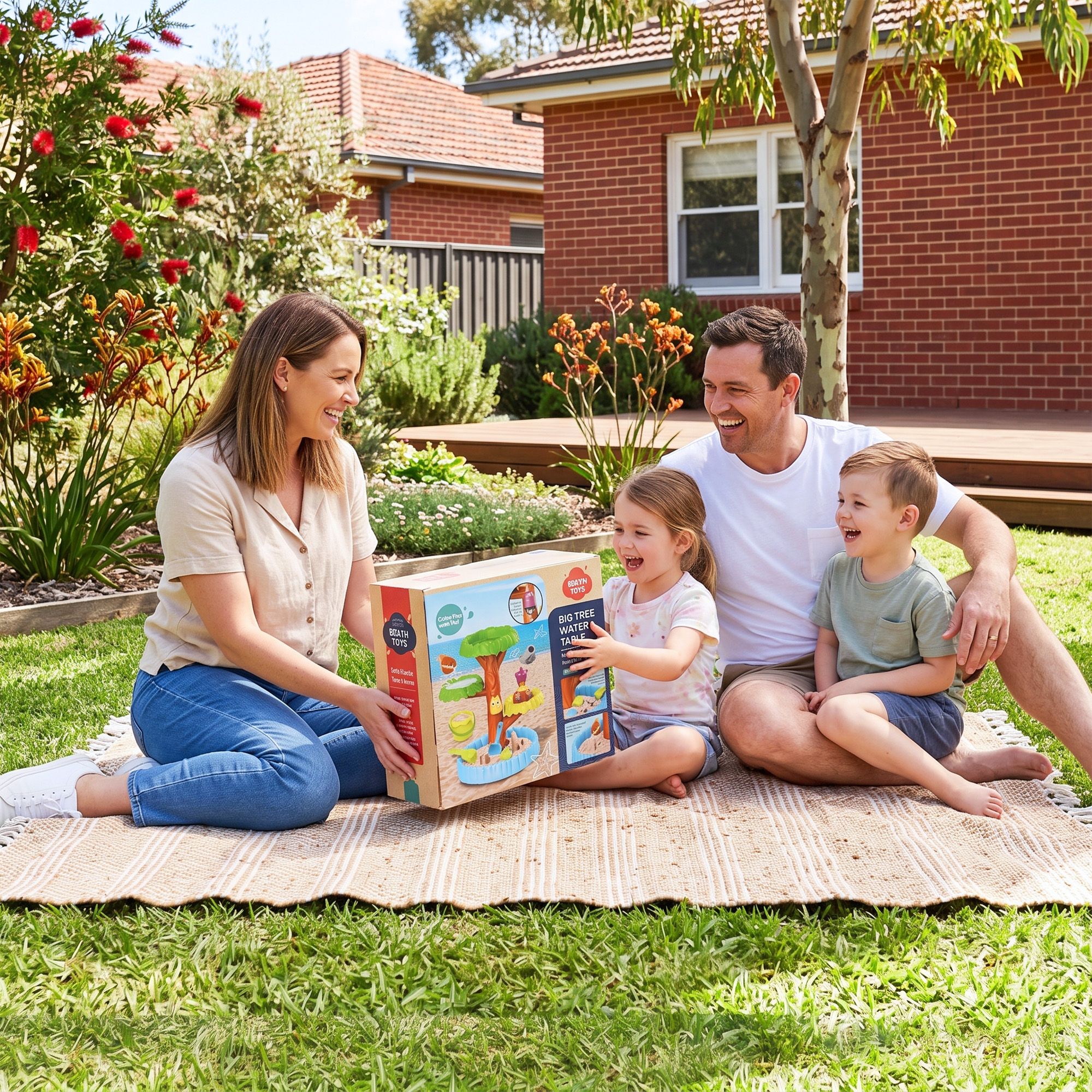 Keezi 62cm Tree Water Table Kids Sandpit Toys Set w/ Shovels Molds for Sand Play