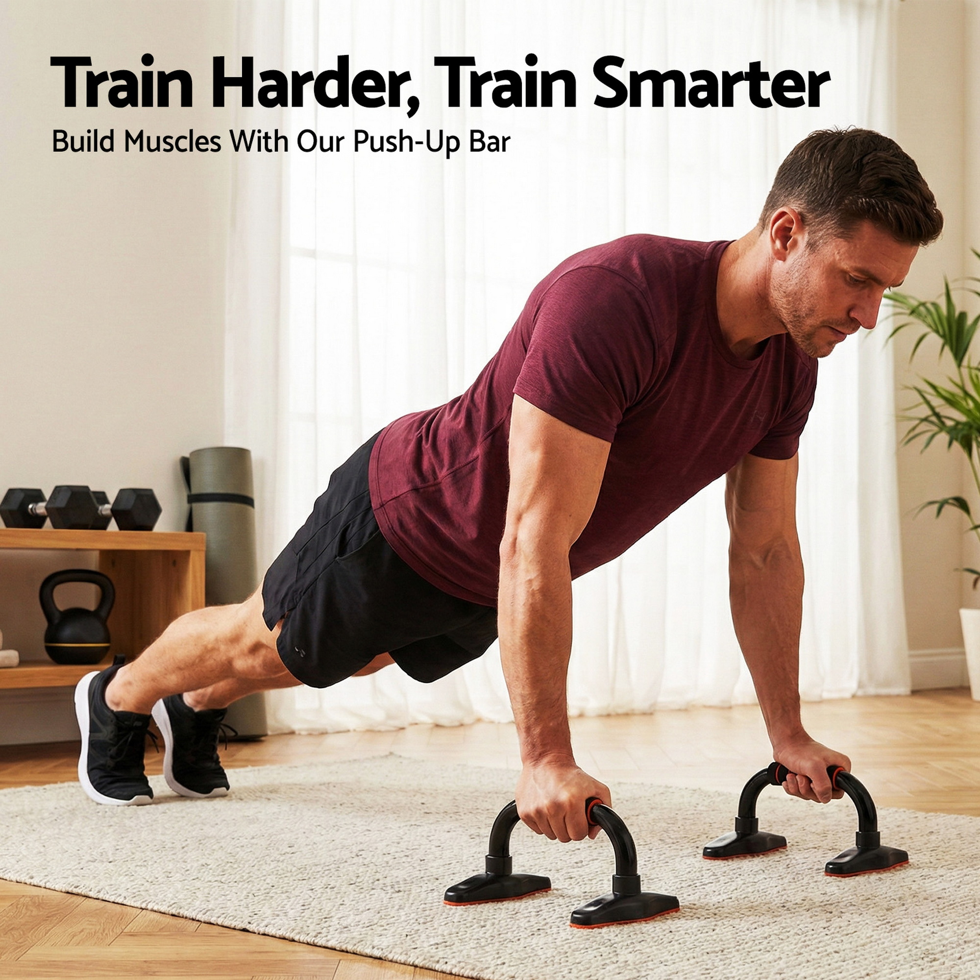 Everfit Push Up Bars Stands Parallel Handles Home Gym Fitness Strength Training