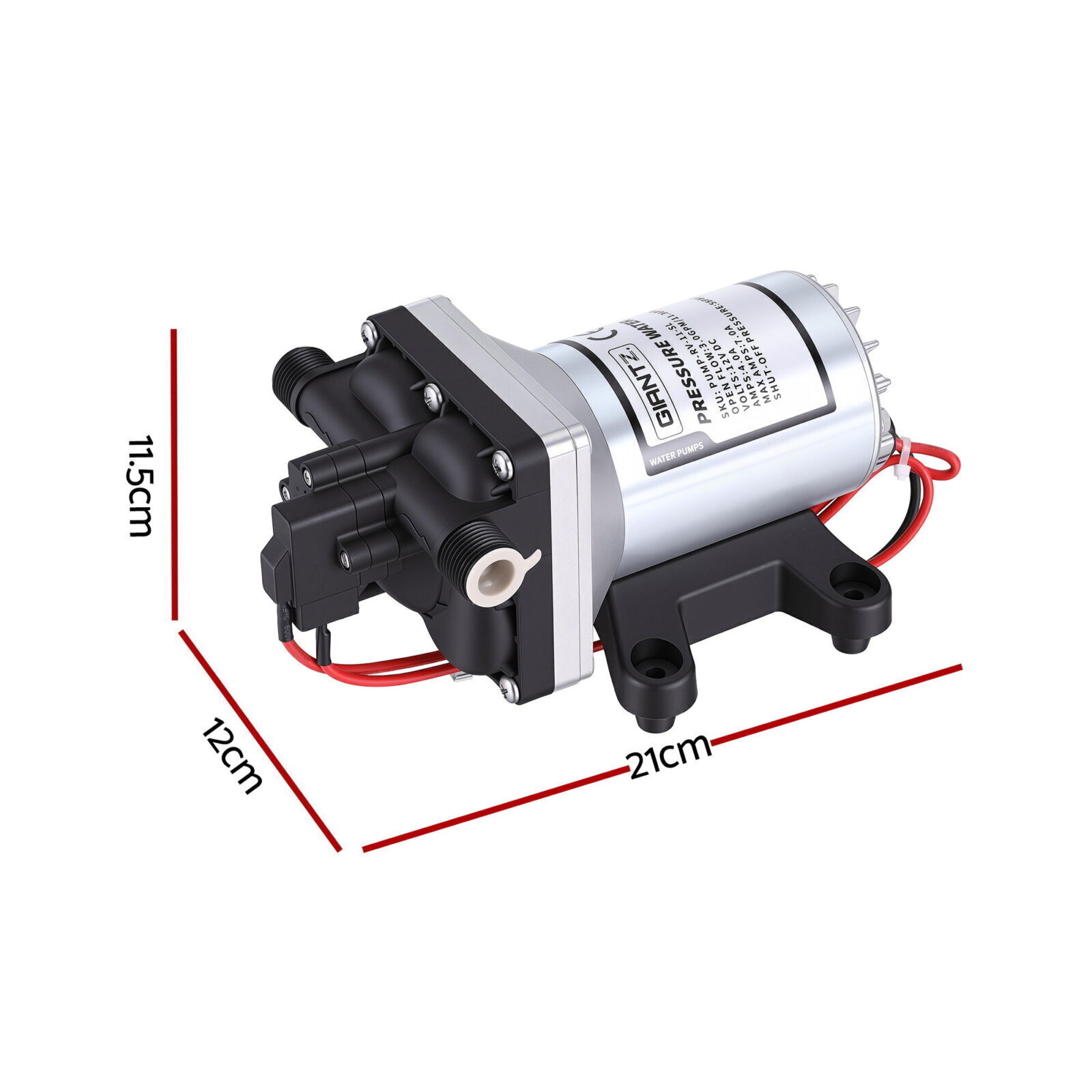 Giantz 12V Water Pump High Pressure Fast Self Priming 11.3L w/ Auto Switch for