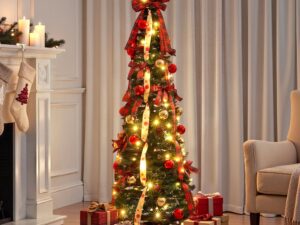 Jingle Jollys Pop Up Christmas Tree Pre Decorated Artificial Christmas Tree