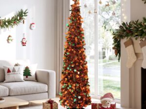 Jingle Jollys 160cm Pop Up Christmas Tree Artificial Christmas Tree Golden Maple