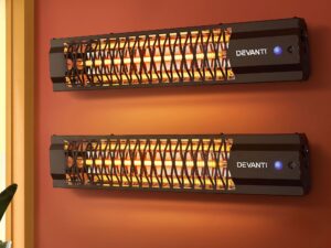 Devanti 2PCS Electric Strip Heater Radiant Infrared Heaters 2000W