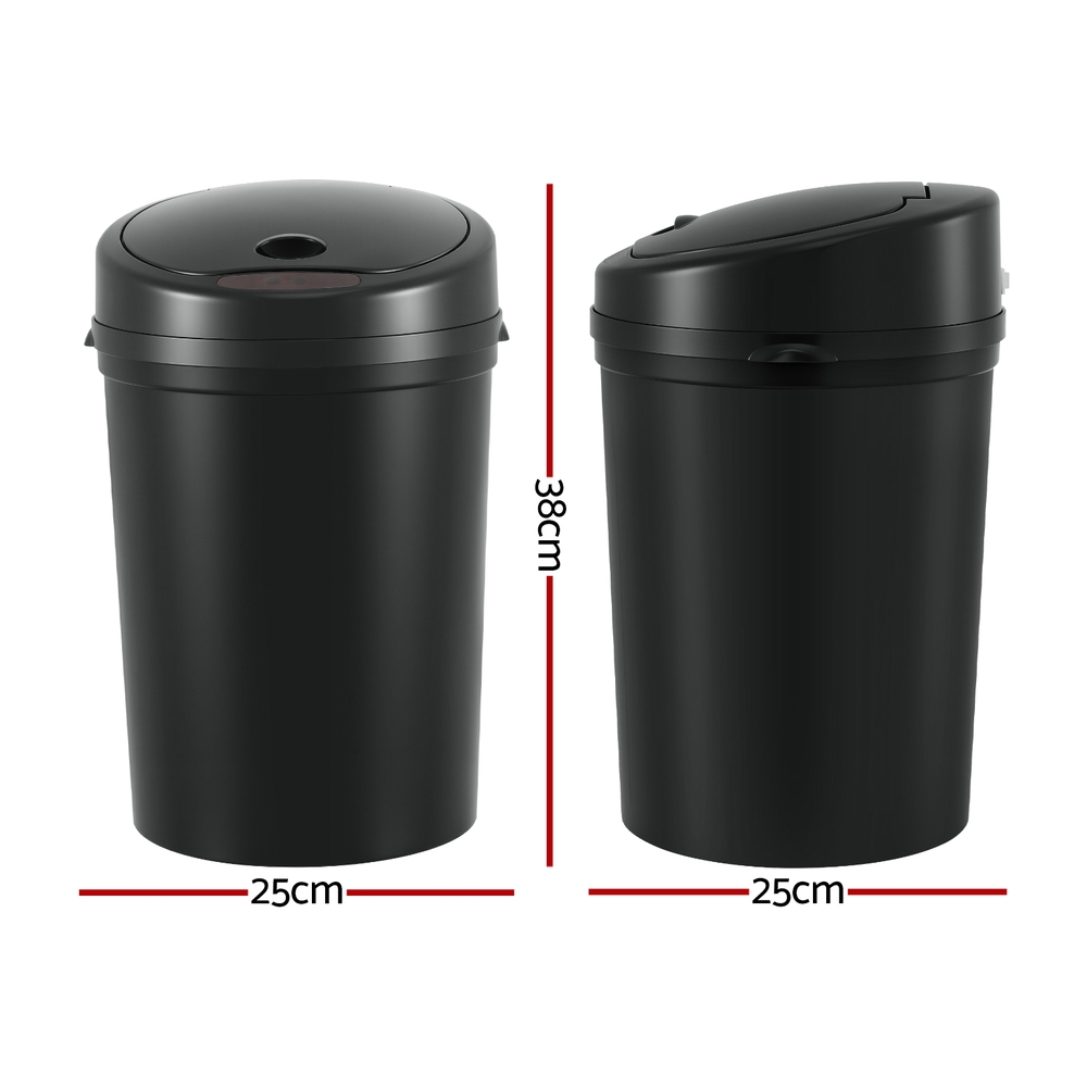 Devanti Sensor Bin Motion Rubbish Bins Kitchen Automatic Trash Can Black 9L