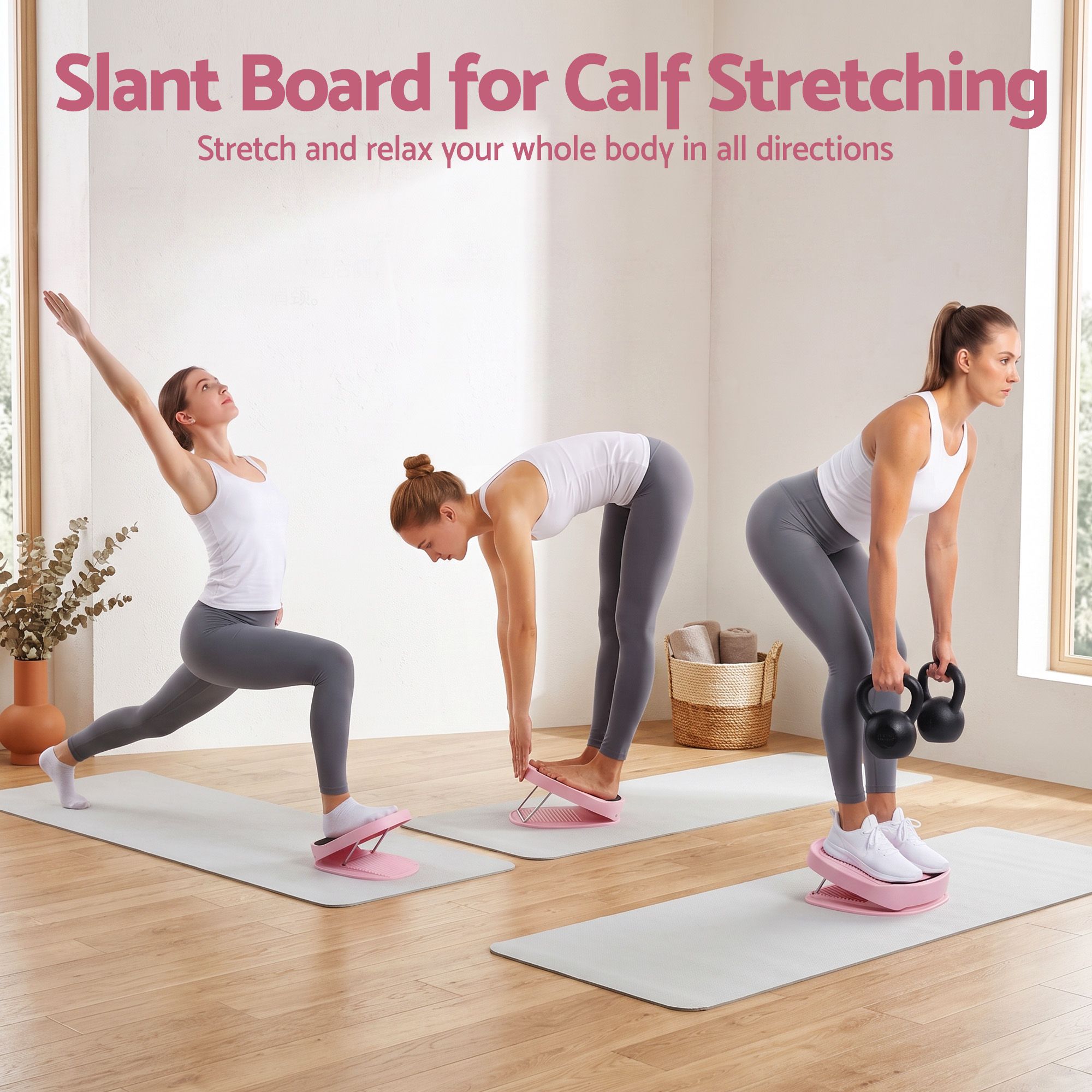 Everfit Slant Board, Balance Board, 14-Level Adjustable Incline Calf Stretcher