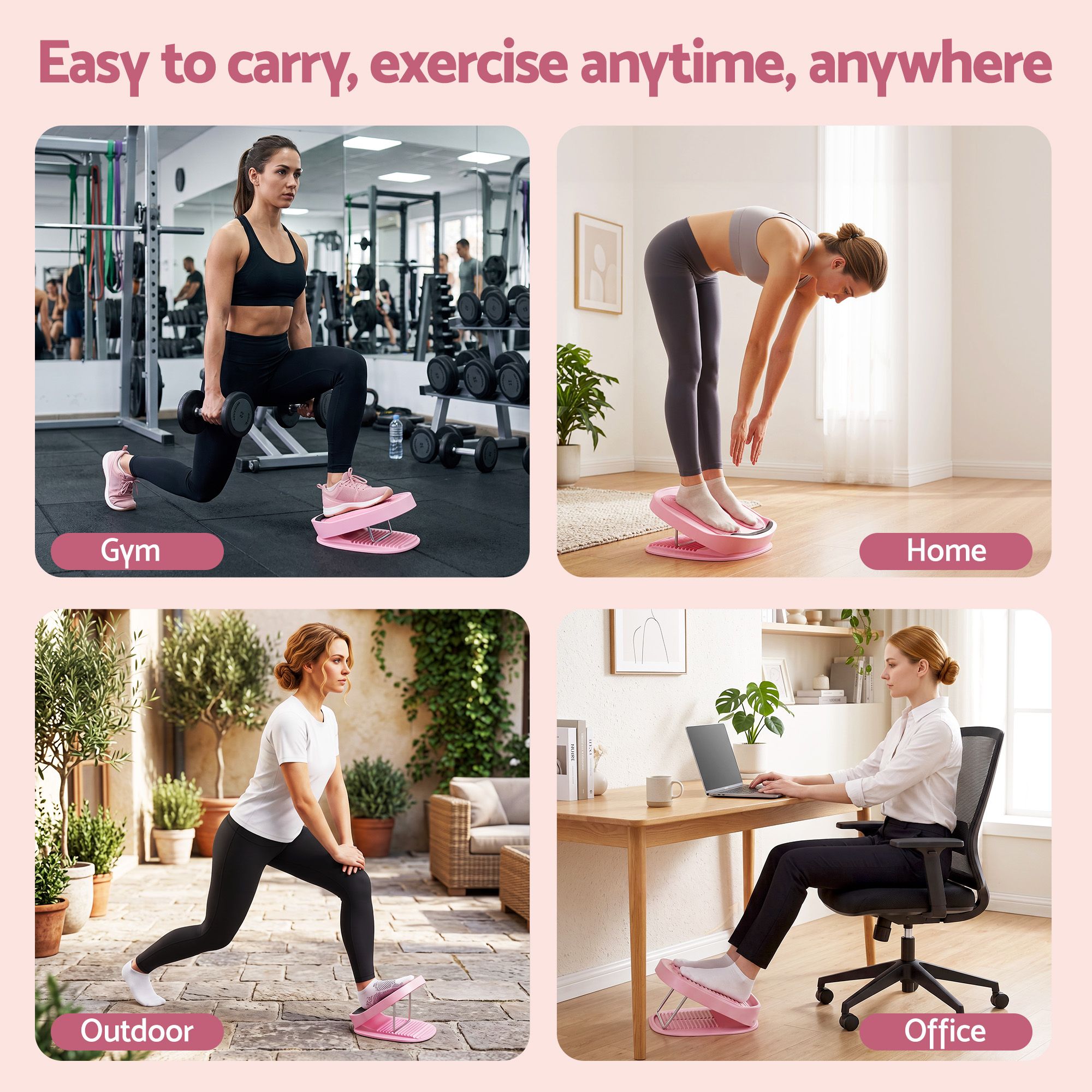 Everfit Slant Board, Balance Board, 14-Level Adjustable Incline Calf Stretcher