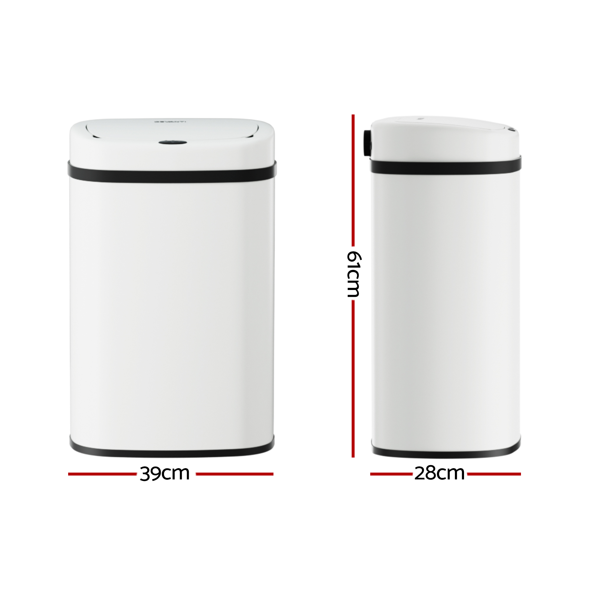 Devanti 50L Sensor Bin Motion Rubbish Automatic White