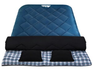 Weisshorn Sleeping Bag Double Pillow Thermal Camping Hiking Tent Blue -10°C