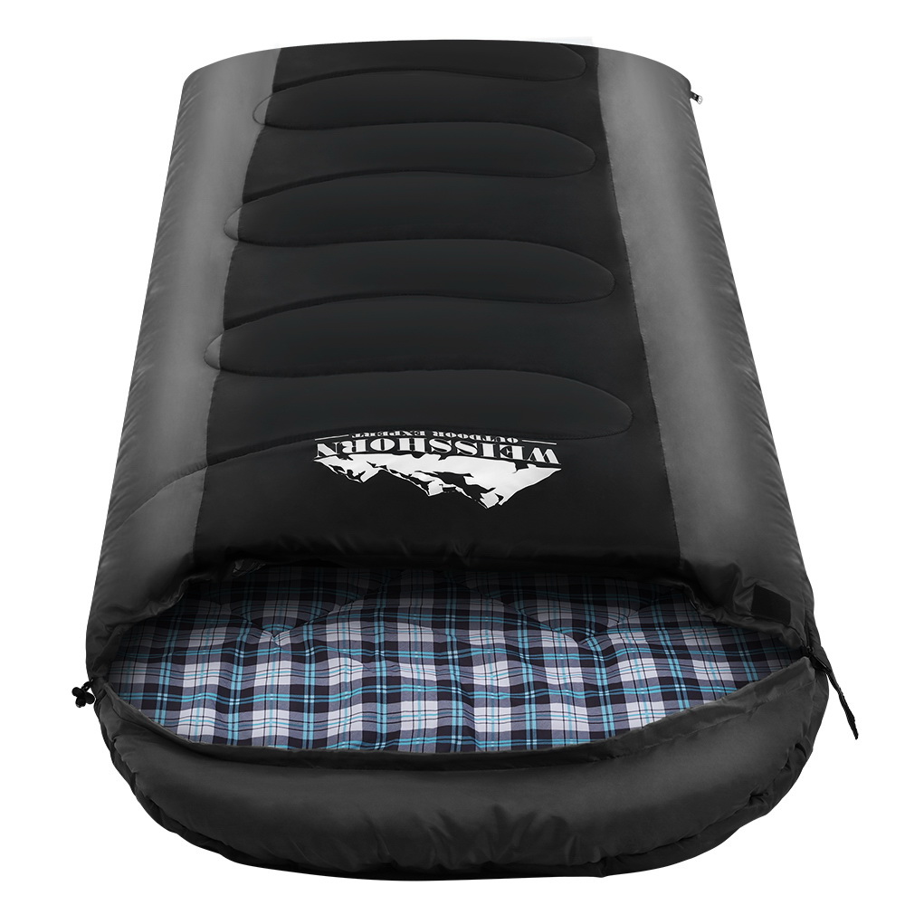 Weisshorn Sleeping Bag Single Thermal Camping Hiking Tent Black -20°C