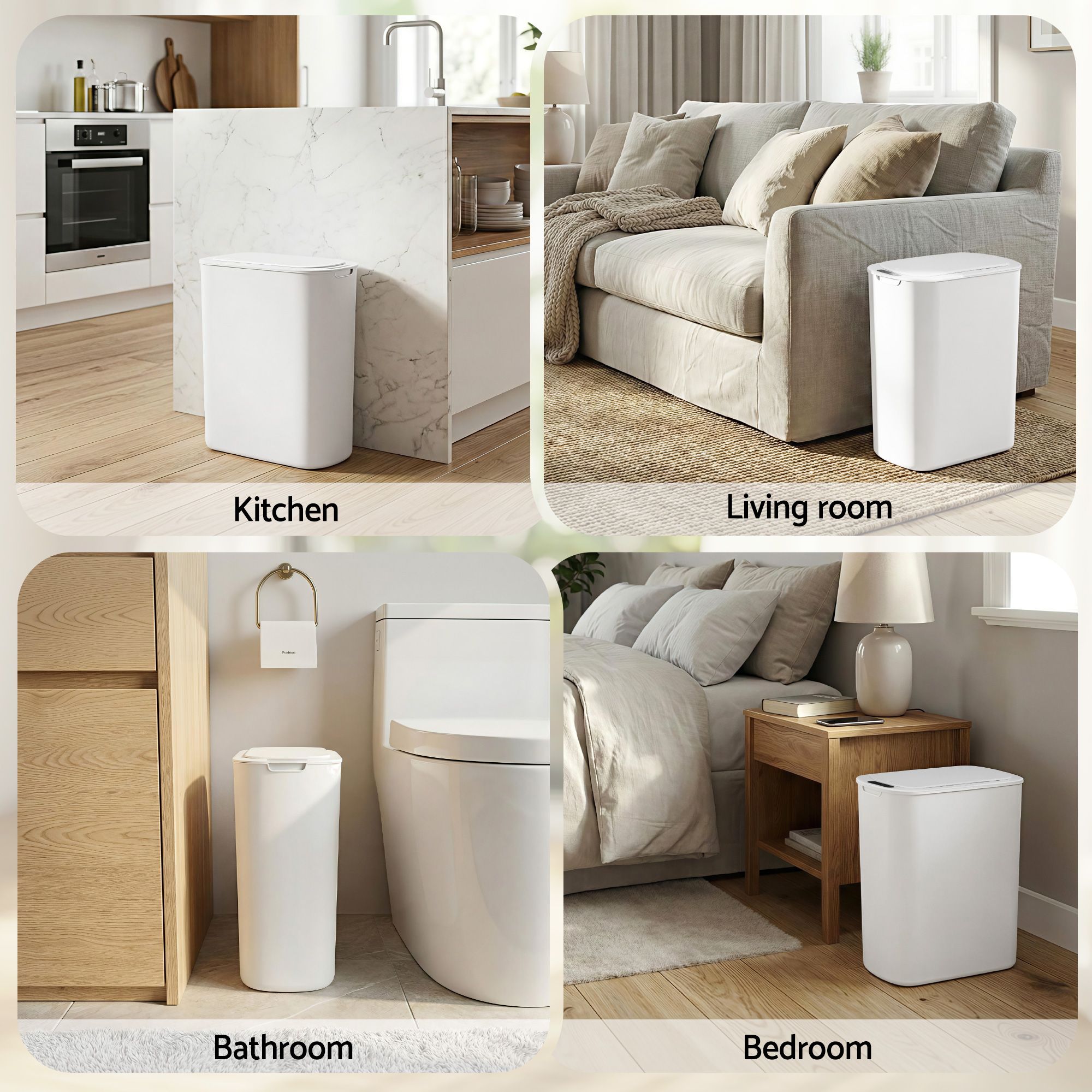 Devanti Automatic Trash Bin w/ Lid 21L Motion Sensor Kitchen Bin Touchless