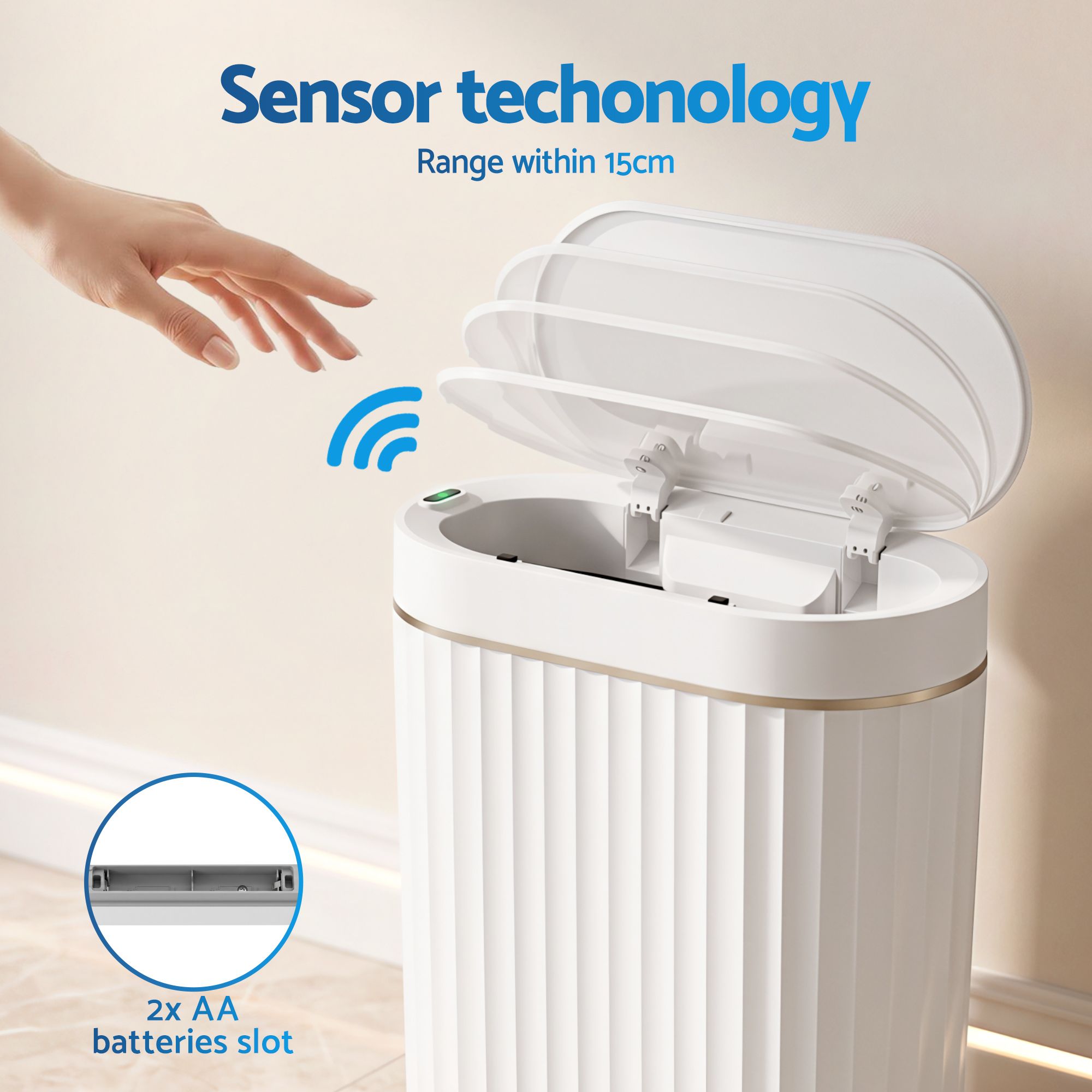 Devanti Sensor Bins 7L Motion Sensor Trash Can Slim Touchless Automatic Waste