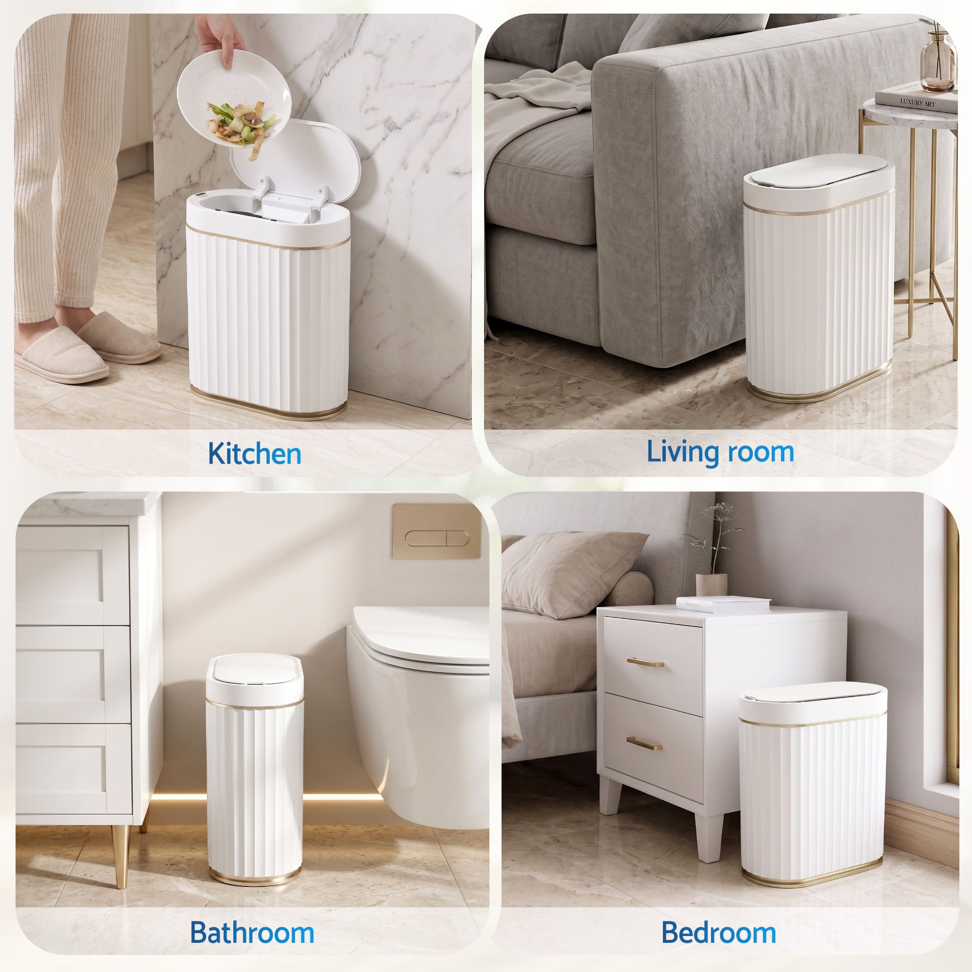Devanti Sensor Bins 7L Motion Sensor Trash Can Slim Touchless Automatic Waste
