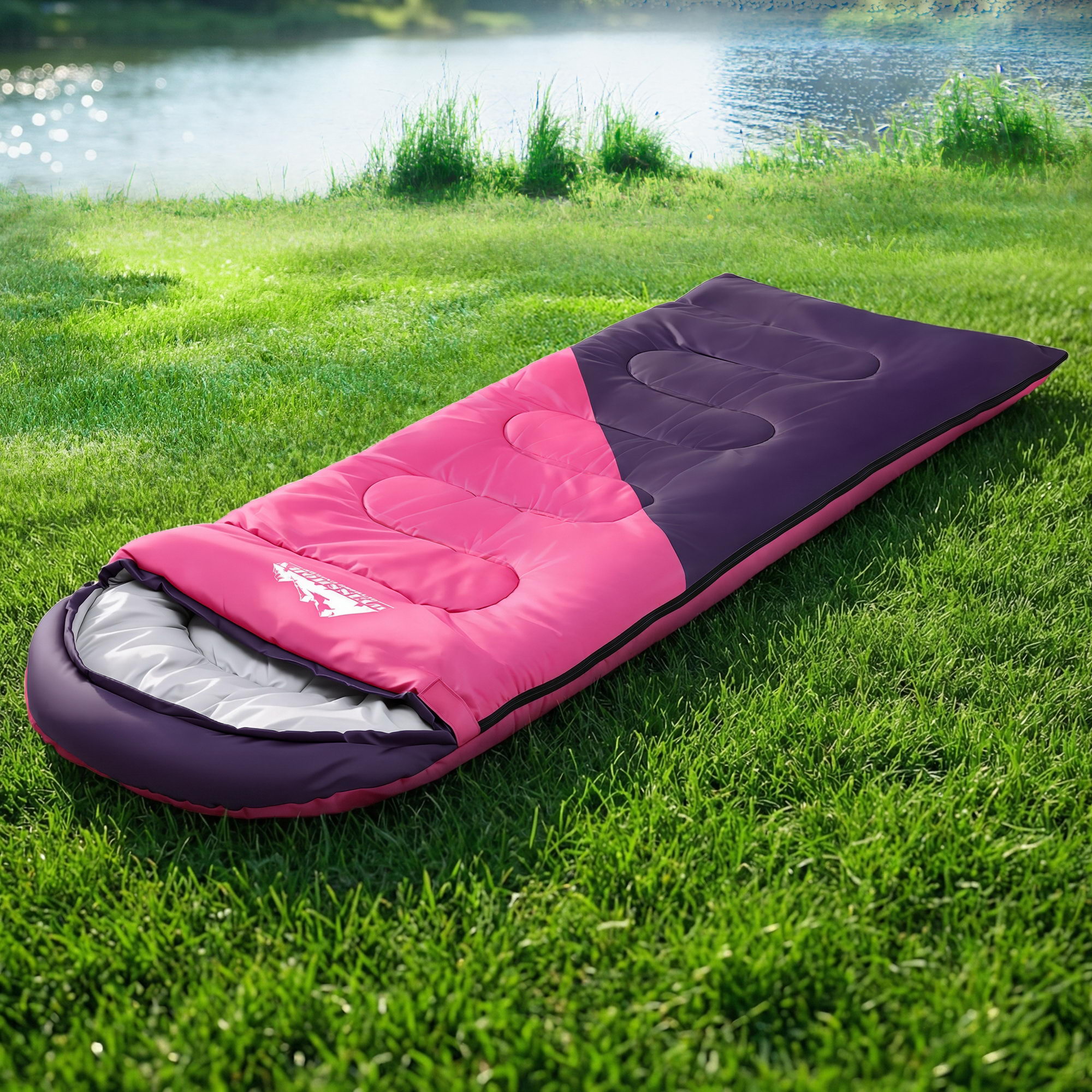 Weisshorn Sleeping Bag Single 213cm Thermal Camping Hiking Pink