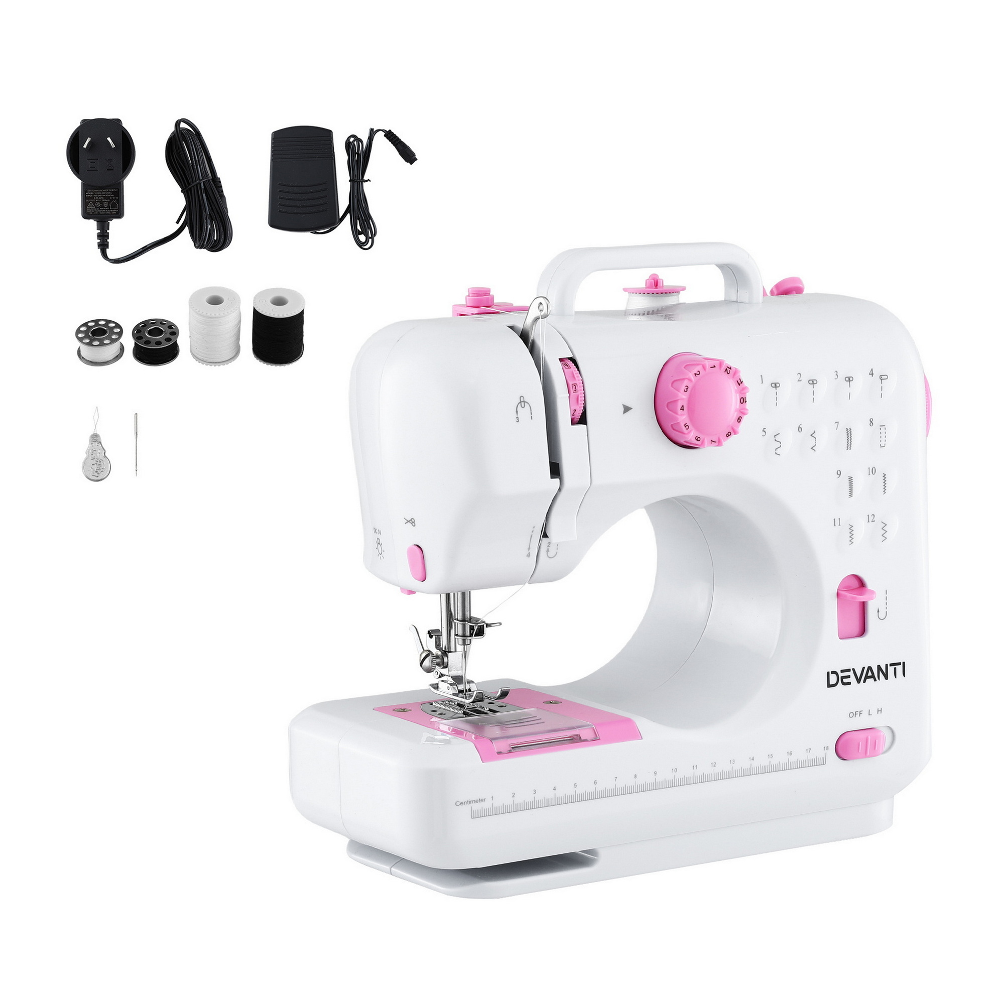 Devanti 12 Stitches Mini Sewing Machine for Beginners Portable Sewing Machine