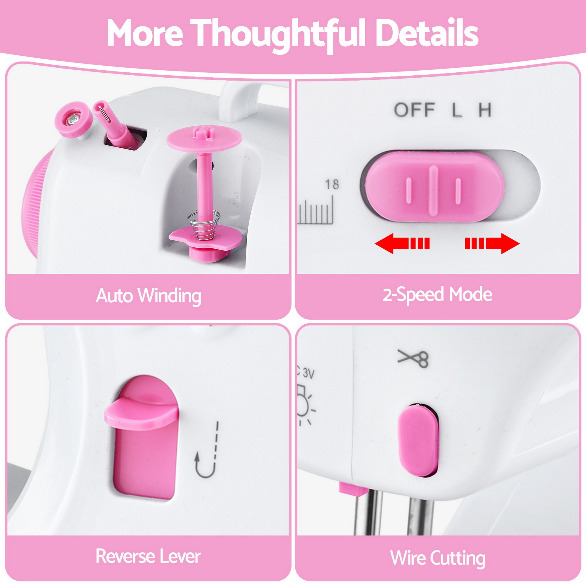 Devanti 12 Stitches Mini Sewing Machine for Beginners Portable Sewing Machine