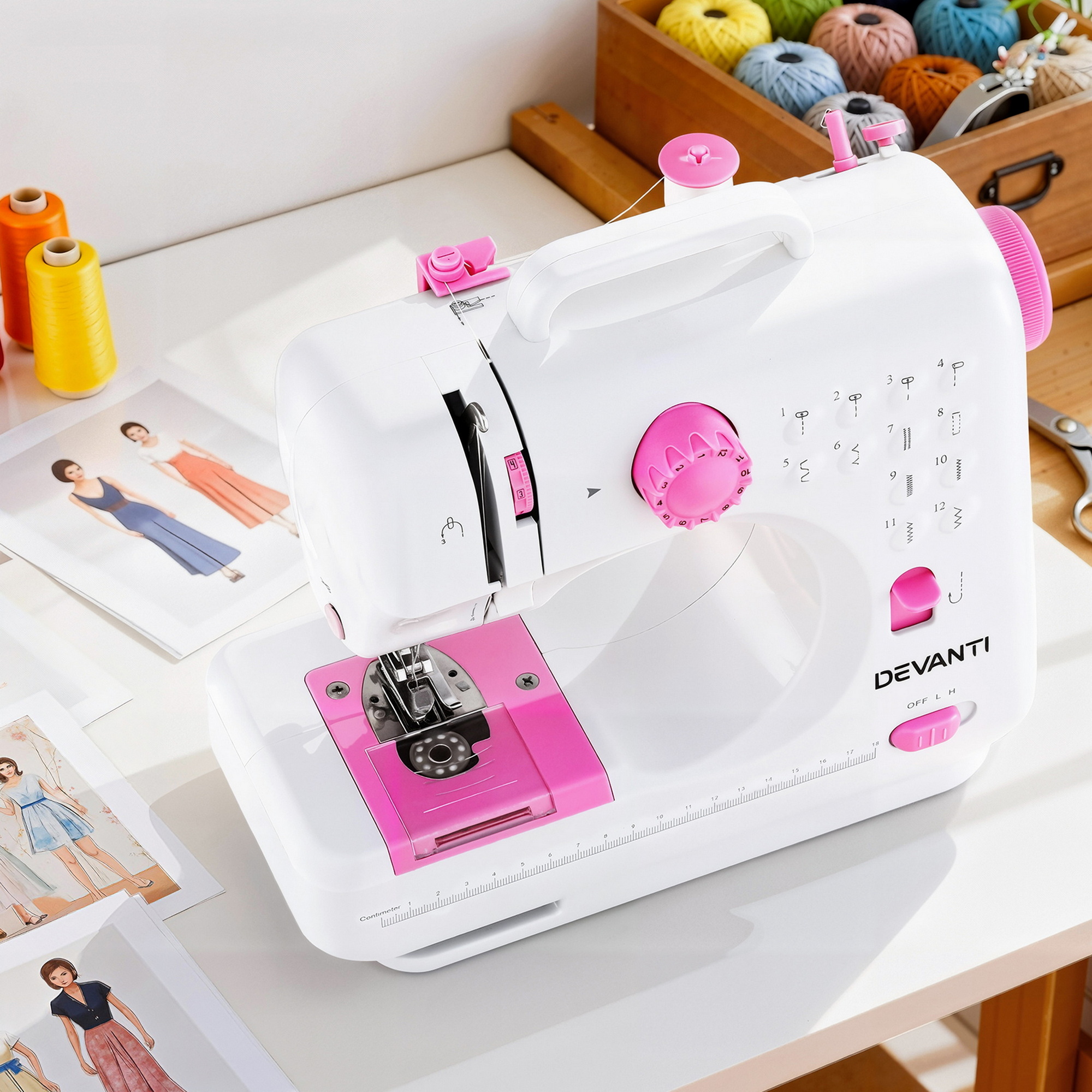 Devanti 12 Stitches Mini Sewing Machine for Beginners Portable Sewing Machine
