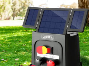 Giantz 5km Electric Fence Energiser PET Solar Energizer 0.15J