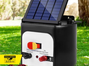 Giantz Fence Energiser 8KM Solar Powered 0.3J Electric Fencing Charger
