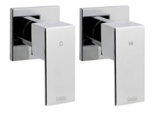 Cefito Shower Twins Tap Wall Bath Taps Brass Hot Cold Basin Bathroom Chrome