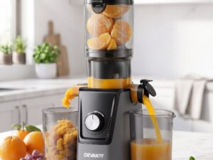 DEVANTI Slow Juicer Cold Press 200W for Fruit Vegetable Juice