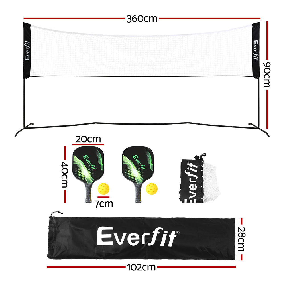 Everfit 3.6M Badminton Tennis Net Portable Volleyball Kit Adjustable Height
